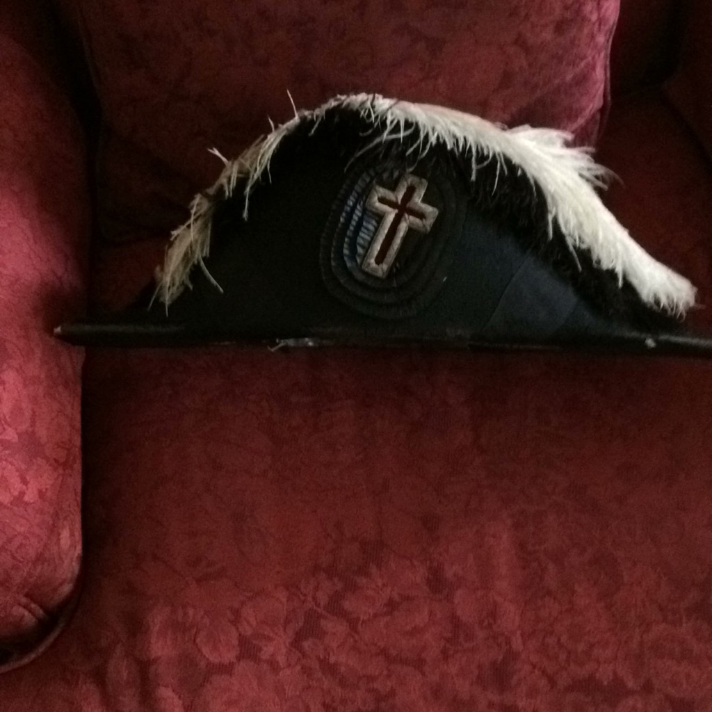 Vintage Commodore Templer Hat Costume Red Cross